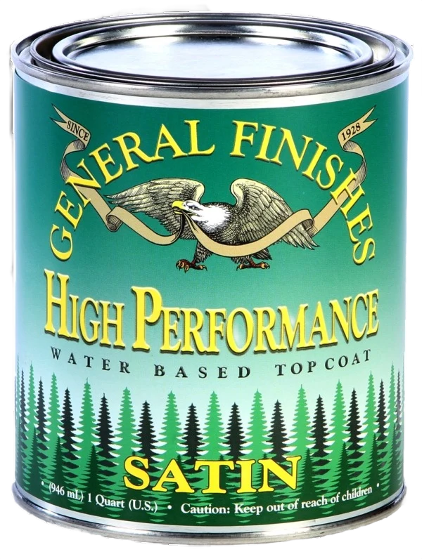 Sophisticated General Finishes High Performance Water Base Polyurethane Satin Topcoat Quart Enhanced