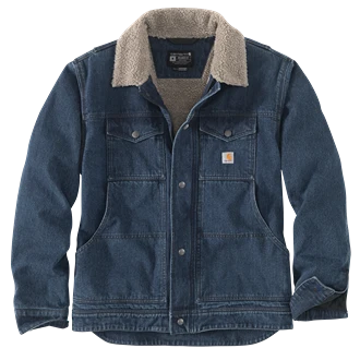 Stylish Carhartt XL Beech Denim Sherpa-Lined Relaxed Fit Jacket Comfortable