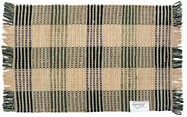 Refined India Overseas Black Khaki Booker Plaid Rag Rug 2′ x 3′ Specialty