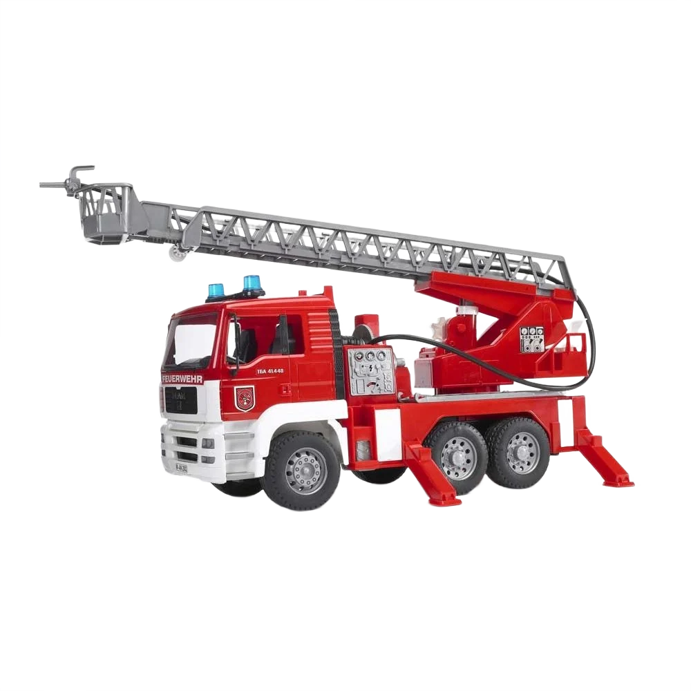User-Friendly Bruder Toys MAN Fire Engine With Ladder Water Pump Lights Sounds Excellent