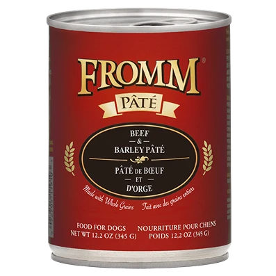 Clean Fromm Gold Beef Barley Pate Canned Dog Food 12.2 oz. Next-Generation