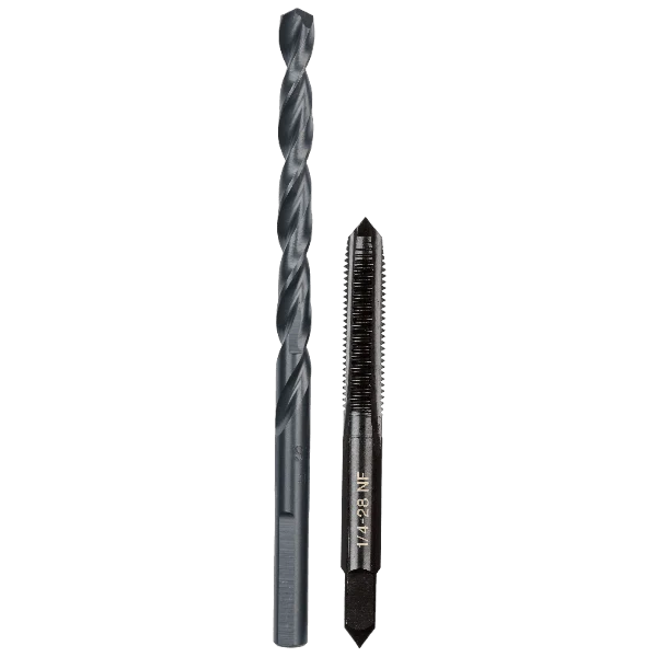 High-Quality Milwaukee 1 4 -28 NF Straight Flute Plug Tap and 3 Drill Bit Set Fashionable