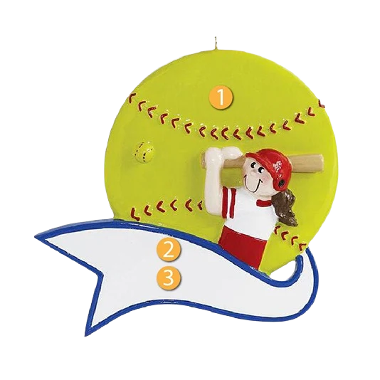 Verified Rudolph Me Personalized Girl Hitting Softball Ornament Crafted
