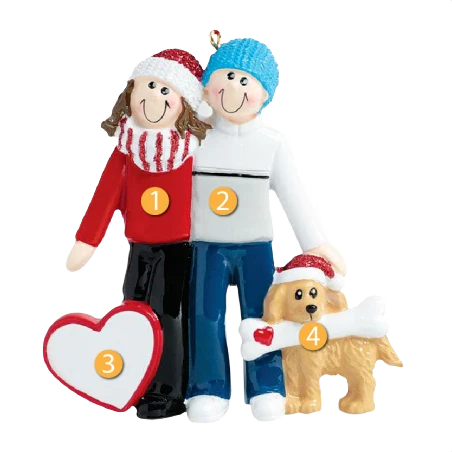 Next-Generation Rudolph Me Personalized Couple with Dog Ornament High-Performance