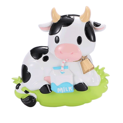 Artisan PolarX Personalized Cow with Milk Ornament Lightweight