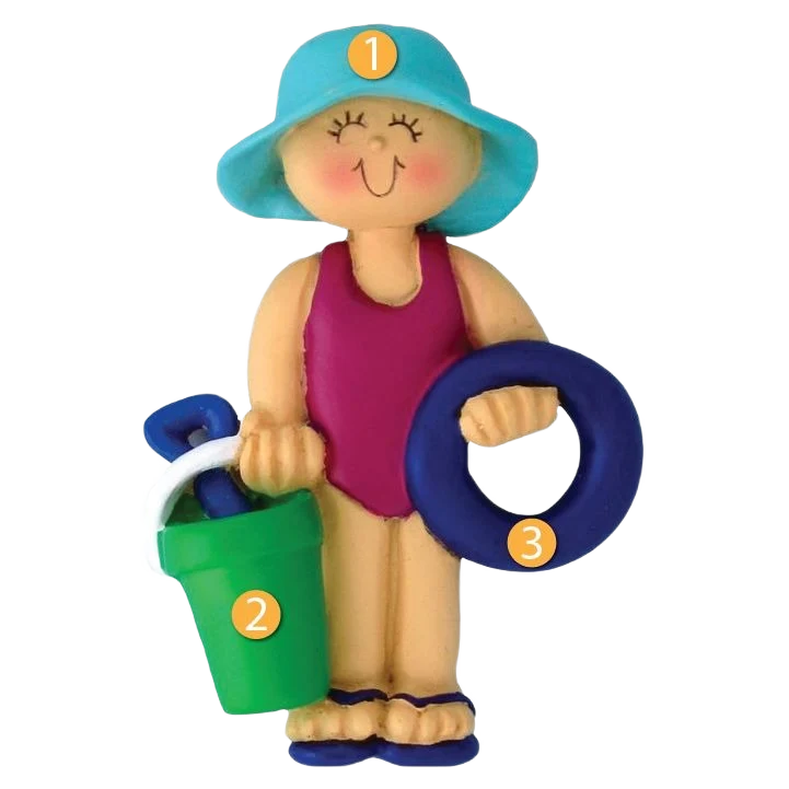 Verified Ornament Central Personalized Female Beach Child Ornament Easy-to-Use