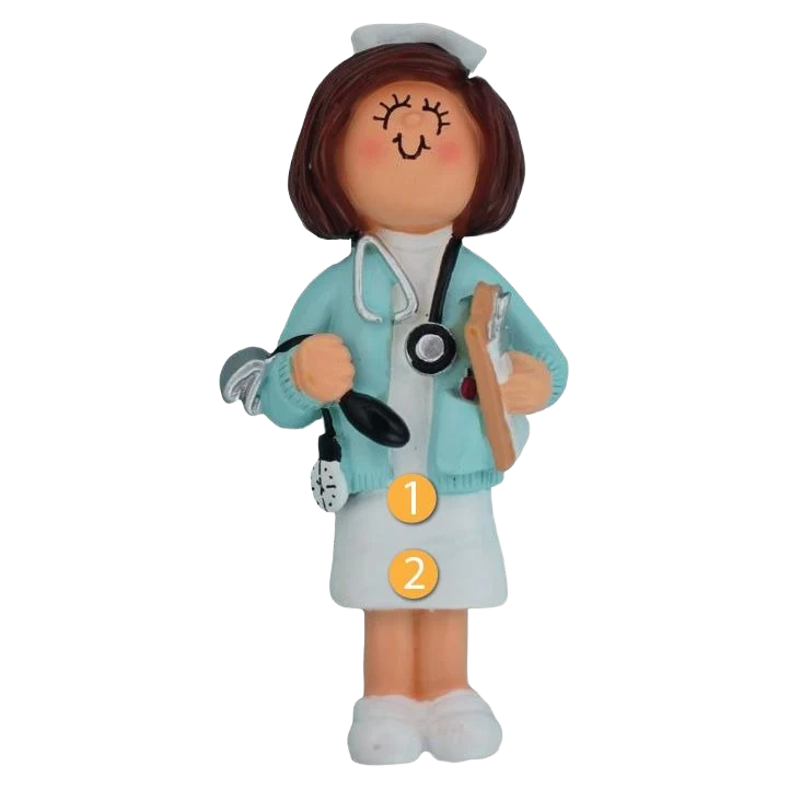 High-Performance Ornament Central Personalized Brunette Female Nurse Ornament Comfortable