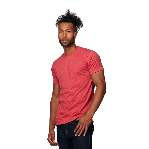 Luxury Tultex Medium Unisex Poly-Rich Heather Red Short Sleeve Shirt World-Class