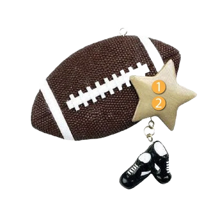 Breathable Rudolph Me Personalized Football Star Ornament Excellent