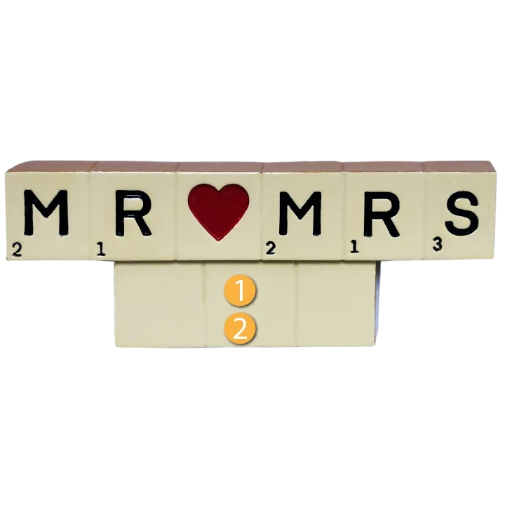Premium PolarX Personalized Mr. Mrs. Letter Board Game Couple Ornament Stylish