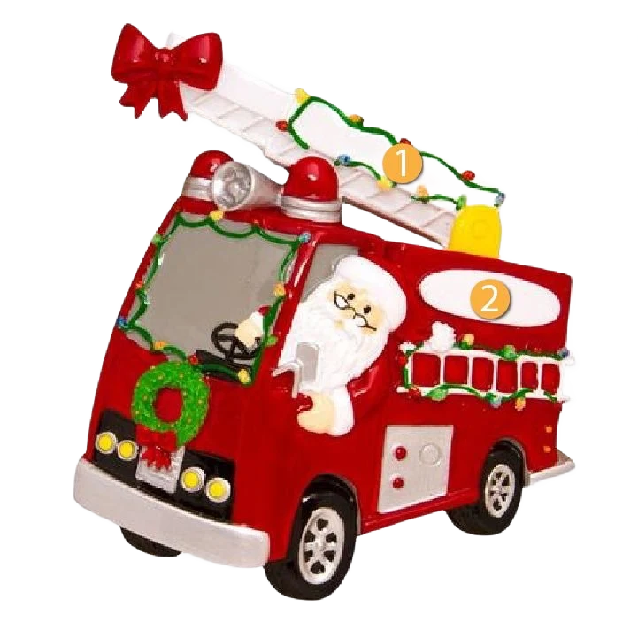 Elite PolarX Personalized Christmas Parade Fire Truck Ornament Safe