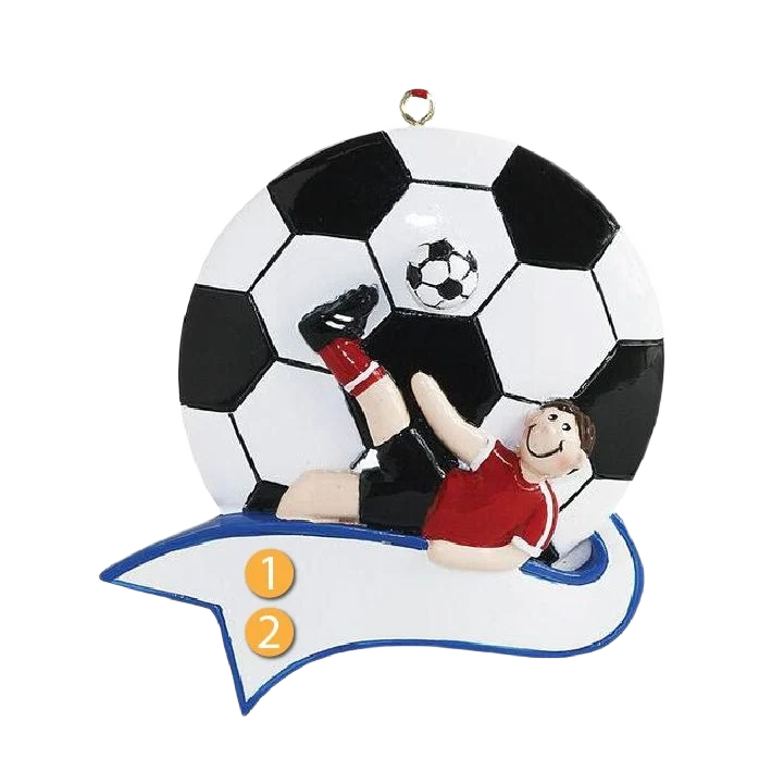 Easy-to-Use Rudolph Me Personalized Boy Kicking Soccer Ball Ornament Efficient