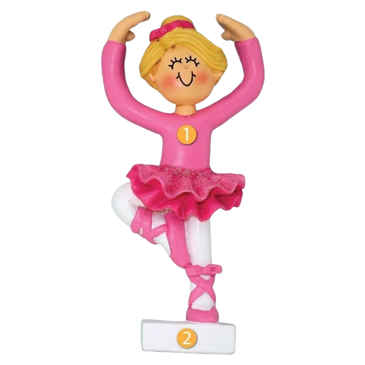 Modern Ornament Central Personalized Blonde Female Ballerina Ornament Elite