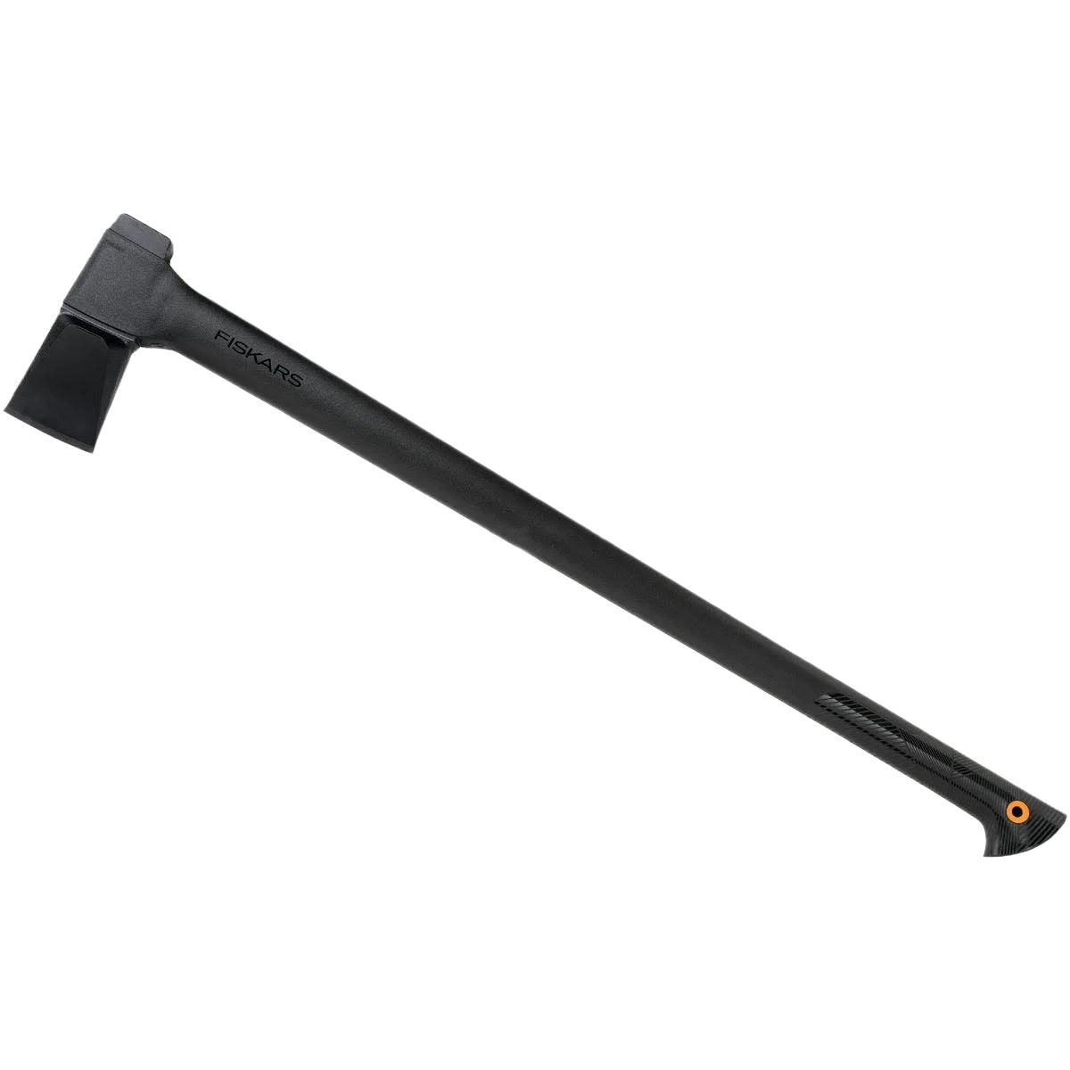 High-Grade Fiskars Single Bit Super Splitting Axe with Duraframe Handle and Sheath 36 Detailed