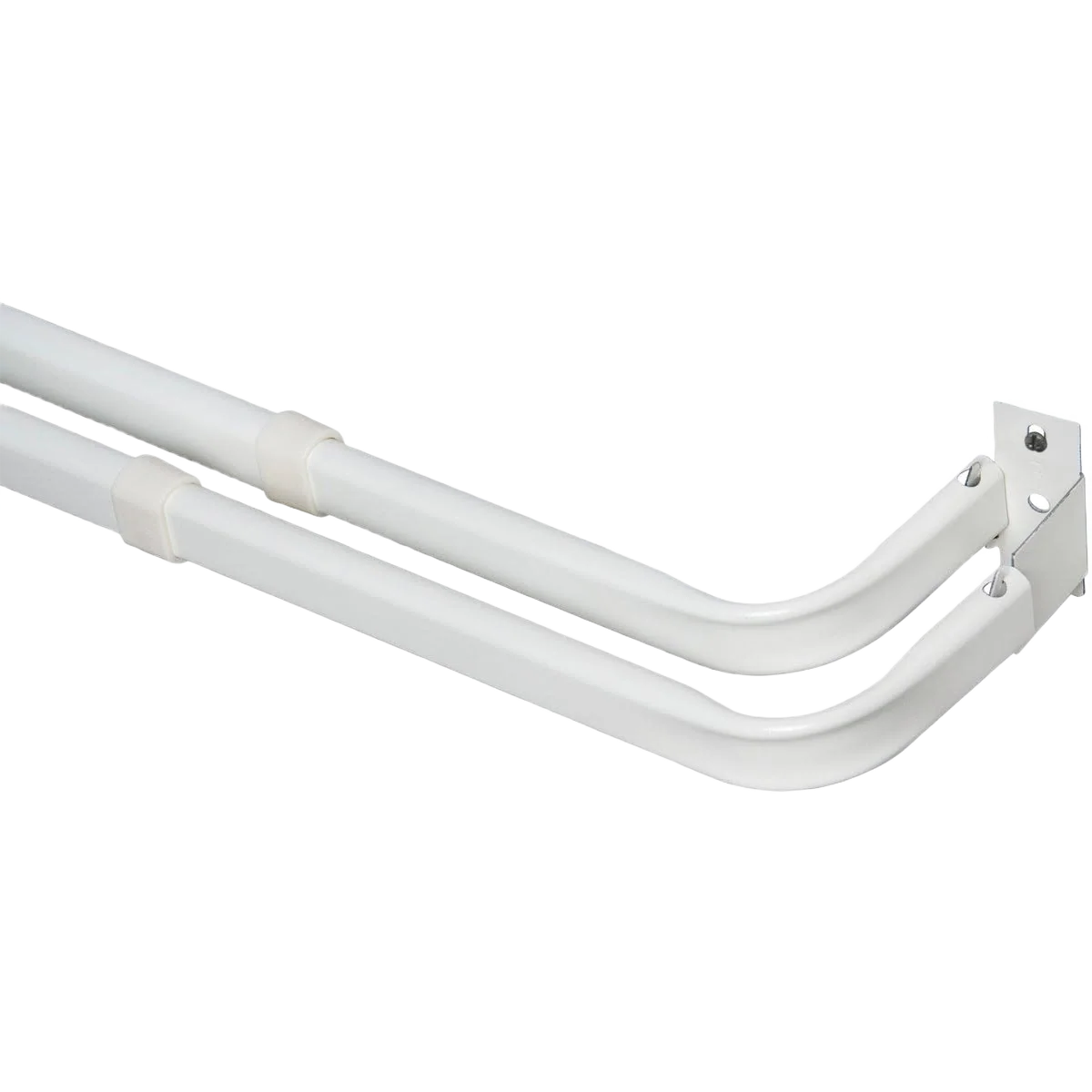 Minimalist Kenney White Heavy Duty Double Curtain Rod 28 to 48 in. High-Performance
