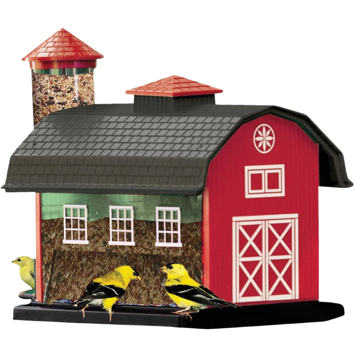 Stylish Cherry Valley Red Barn Finch Thistle Combo Feeder 7 lb. Capacity Safe