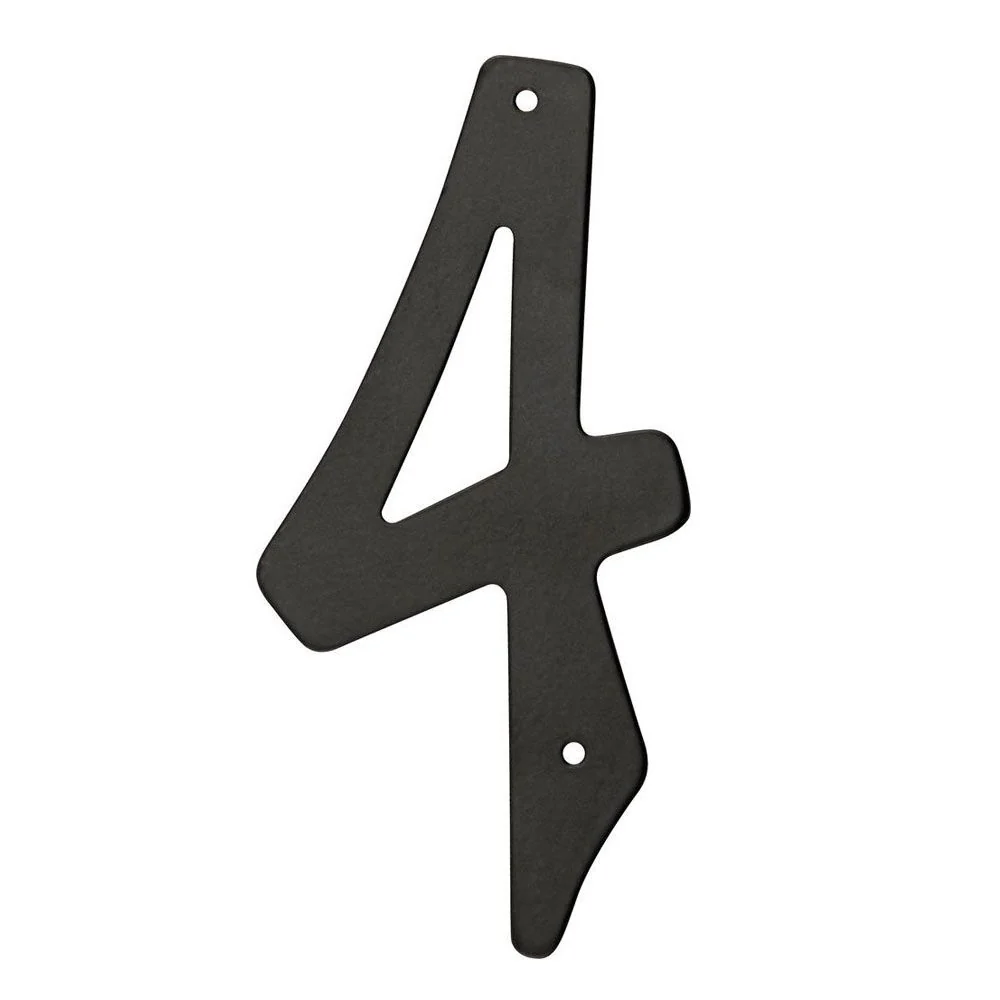 Authentic Hillman 4-In. Nail-On Black House Number 4 Expertly Made