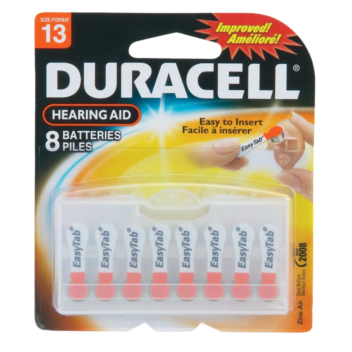 User-Friendly Duracell Easytab 13 Hearing Aid Battery 8-Pack Responsible