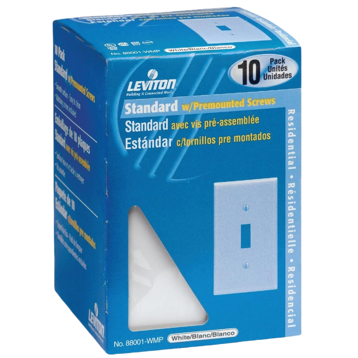 Proven Leviton 1-Gang Plastic Toggle Switch Wall Plate White 10-Pack Practical