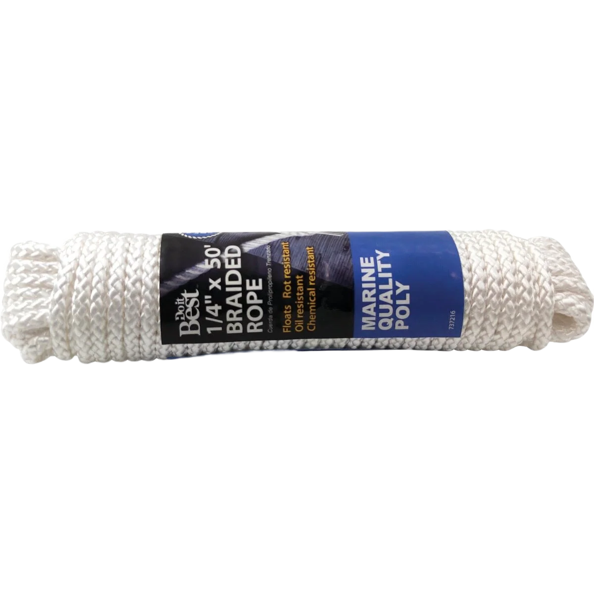Top-Quality Do it White Braided Polypropylene Packaged Rope 1 4 In. x 50 Ft. Crafted