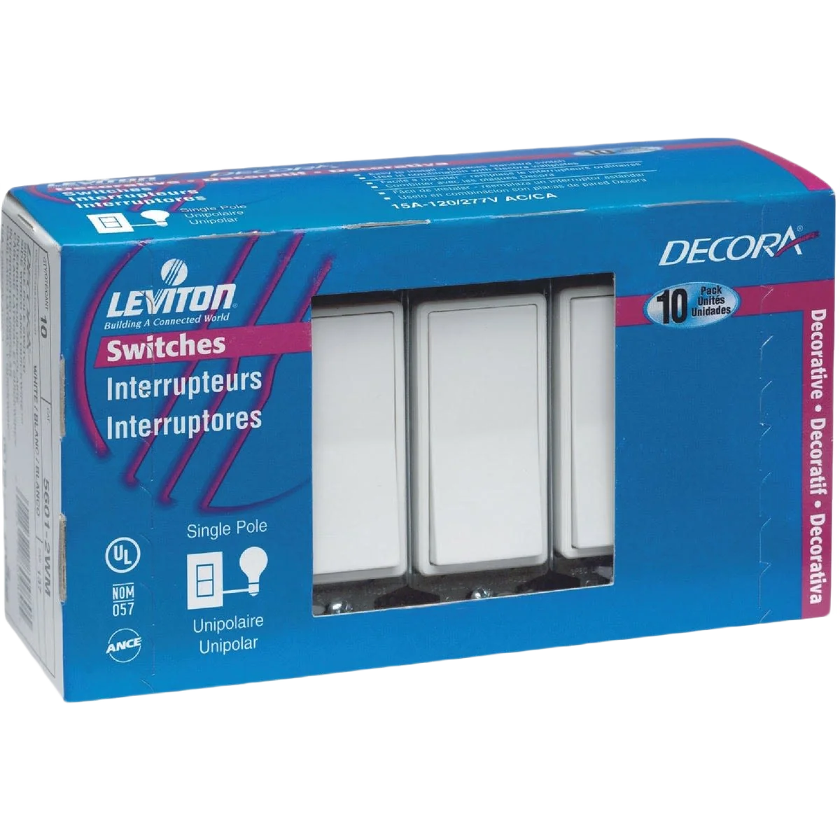 First-Class Leviton Decora Rocker Single Pole Switch Refined