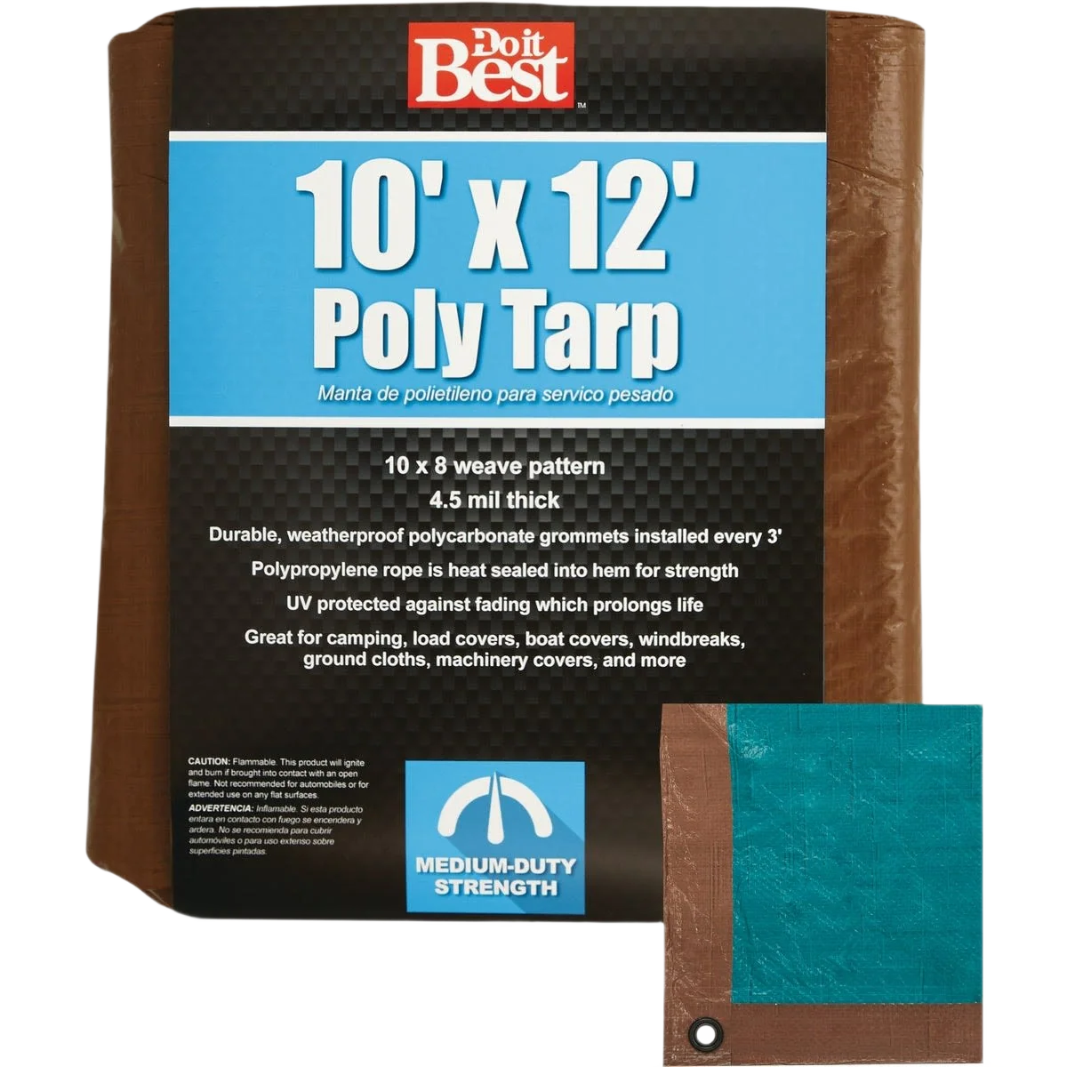 Exceptional Do it Brown Green Medium Duty Poly Tarp 10 Ft. x 12 Ft. Trendy