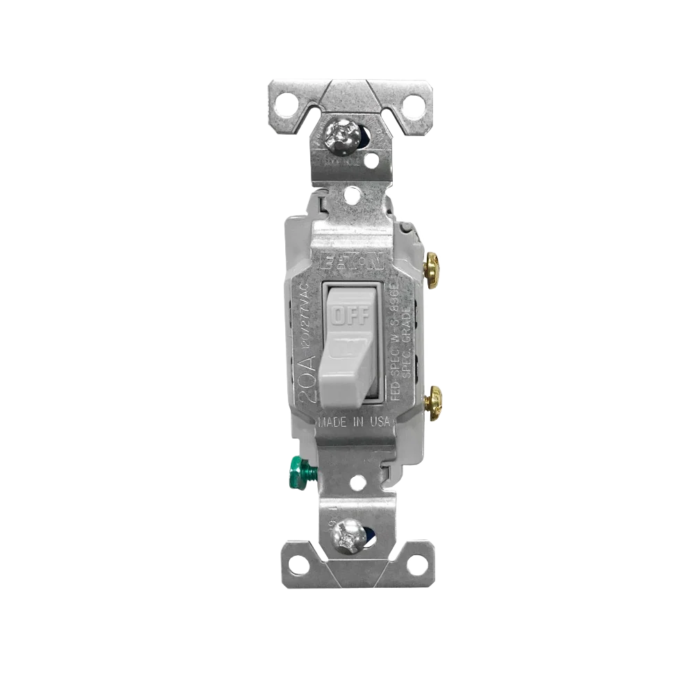 High-Performance Cooper CS120GY 20 Amp Single Pole Toggle Switch Fine