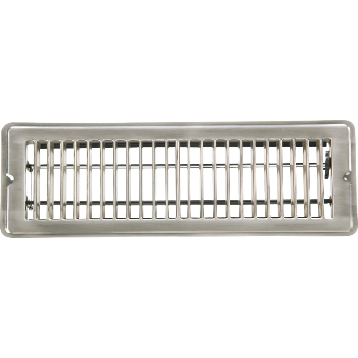 Versatile Home Impressions 2-1 4 in. x 12 in. Steel Floor Register Satin Nickel Fast