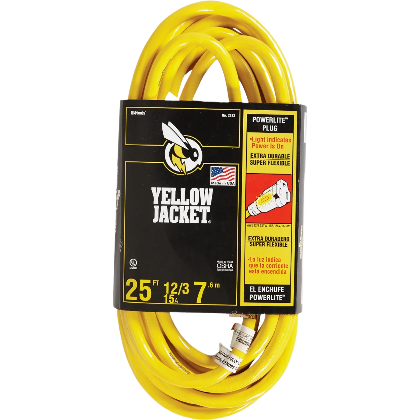 Sophisticated Yellow Jacket 12 3 Heavy-Duty Extension Cord with Lighted End 25 ft. Stylish
