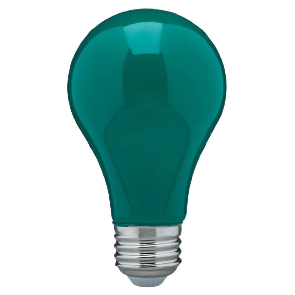 Artisan Satco 8 Watt LED A19 Green Medium Base Light Bulb Exceptional
