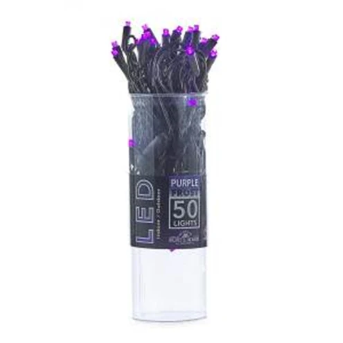 Solid Kurt S. Adler Purple Frost LED Wire Light Set 50 Lights Exclusive