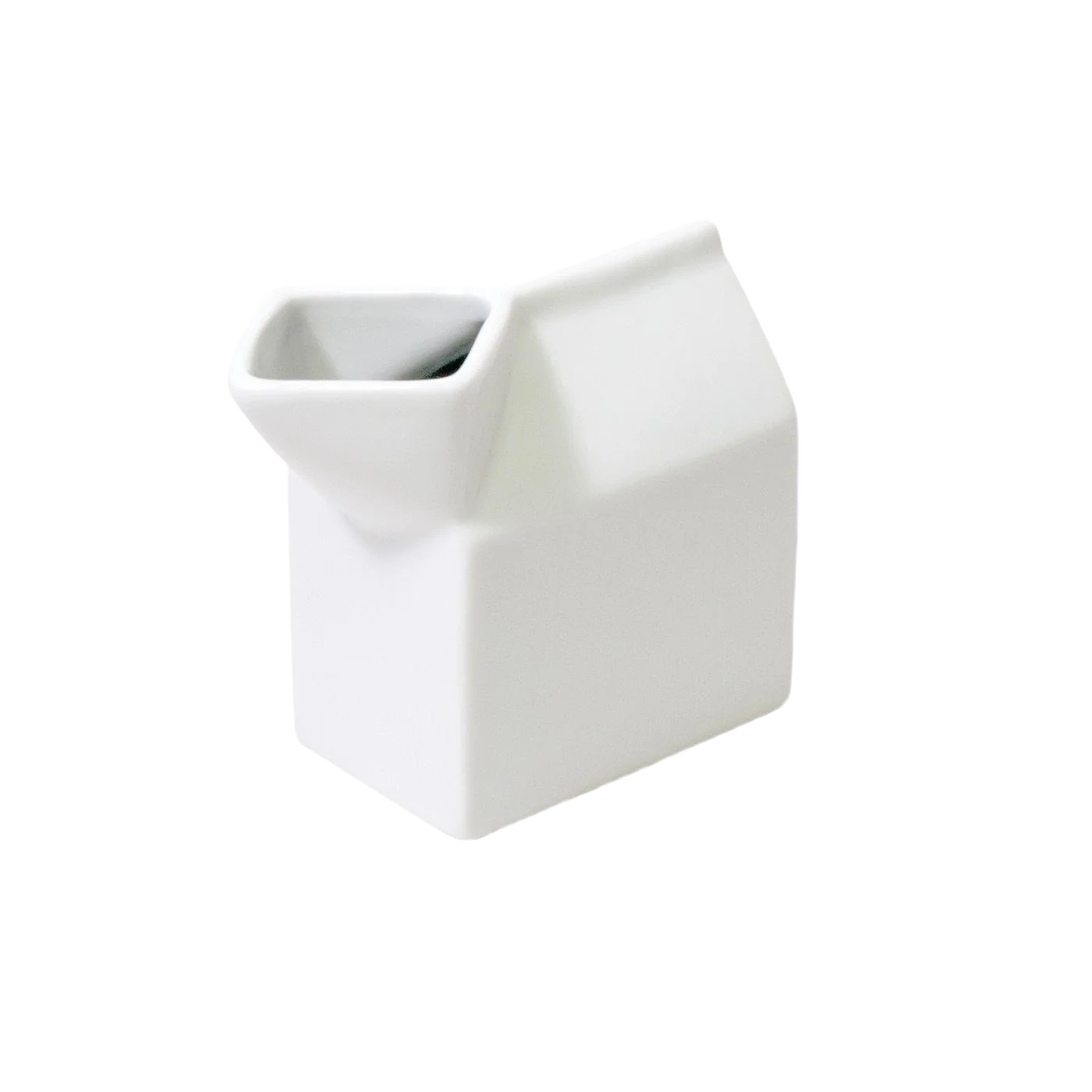 Elite HIC Porcelain White Milk Carton Creamer 6 oz. Efficient