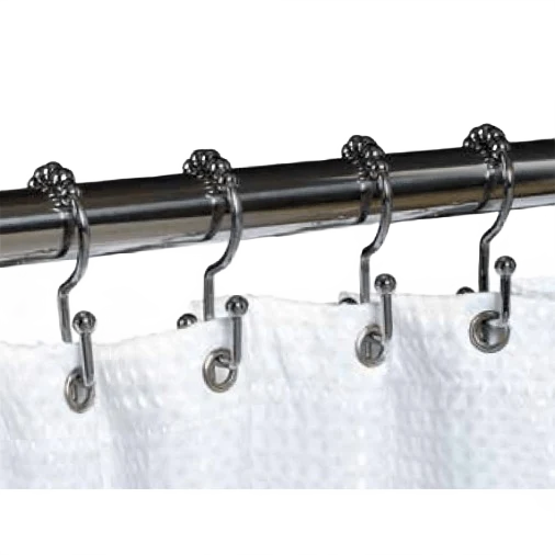 Superior Zenith Stainless Steel Chrome Roller Hook Shower Rings Refined