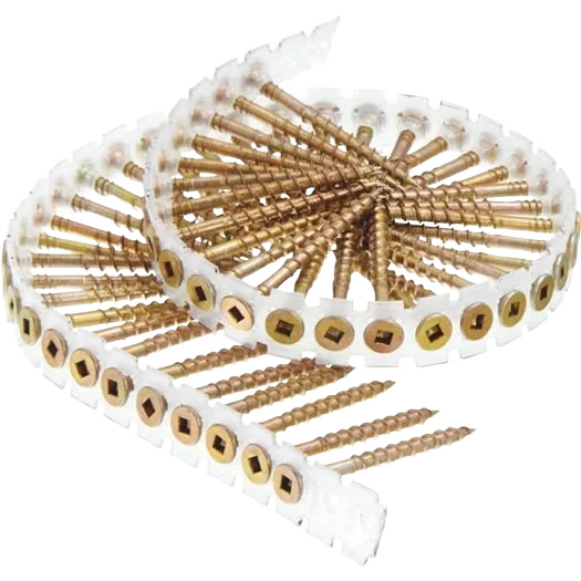 Convenient Senco DuraSpin 8 x 2 Square Recess Flat Collated Wood Screws Yellow Zinc Finish 1000 Ct. User-Friendly