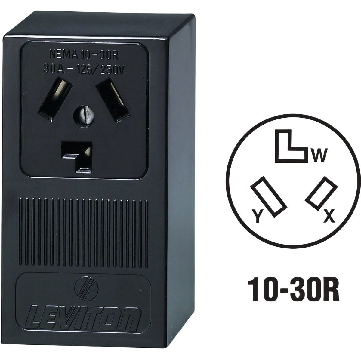 Pure Leviton 30 Amp Surface Mount Black 10-30R 3-Wire Dryer Power Outlet Fine
