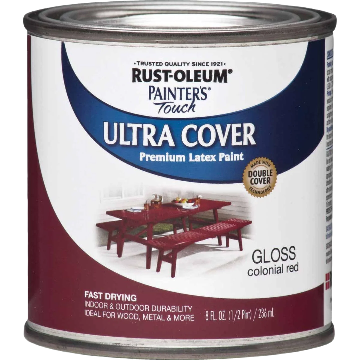 Verified Rust-Oleum Ultra Cover Multi-Purpose Gloss Colonial Red Brush-On Paint 1 2 pt. Elegant