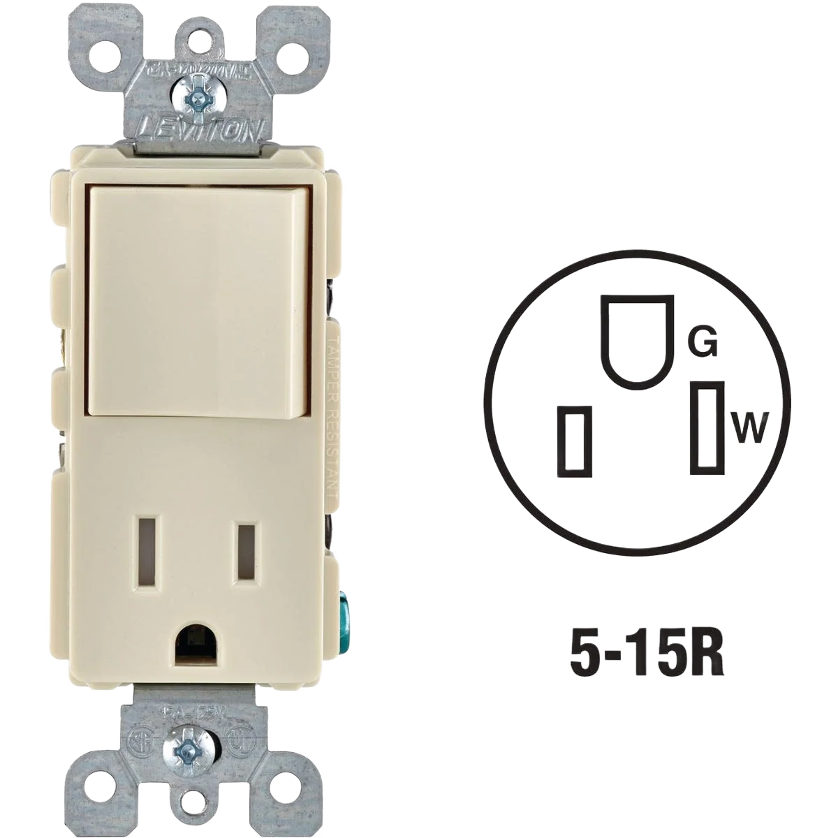 Relaxed Leviton Decora Almond 15 Amp Switch Outlet Trendy
