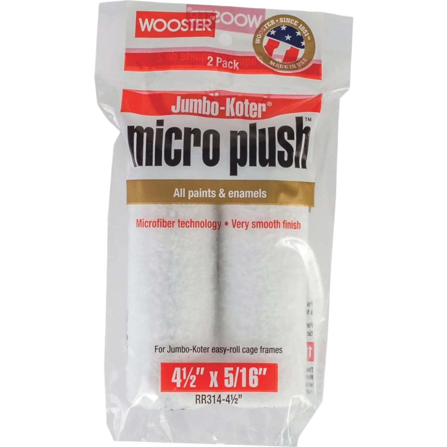 Classic Wooster 4-1 2 in. Jumbo Koter Micro Plush Roller 2-Pack Relaxed