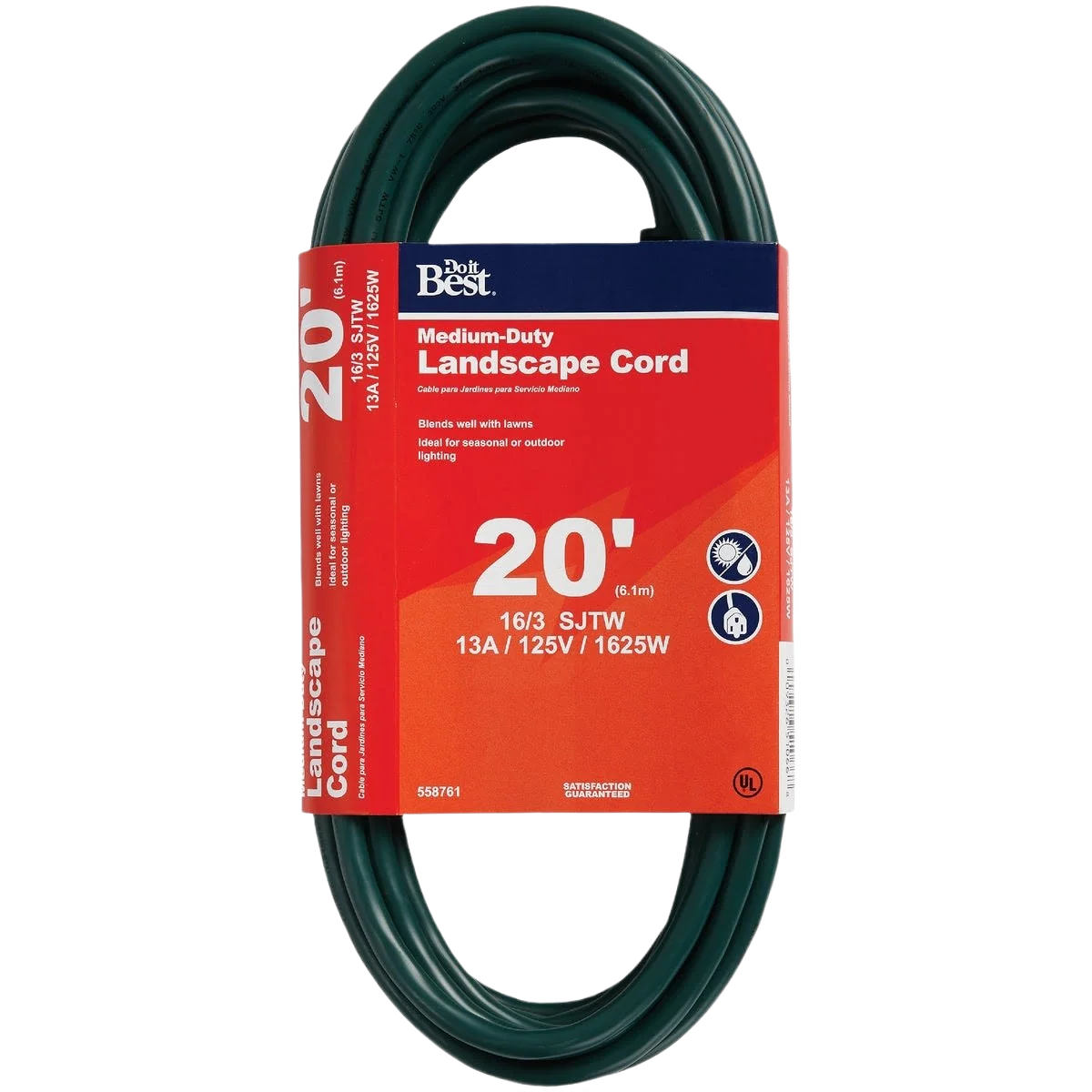 Relaxed Do it Green 16 3 Landscape Extension Cord 20 ft. Consistent
