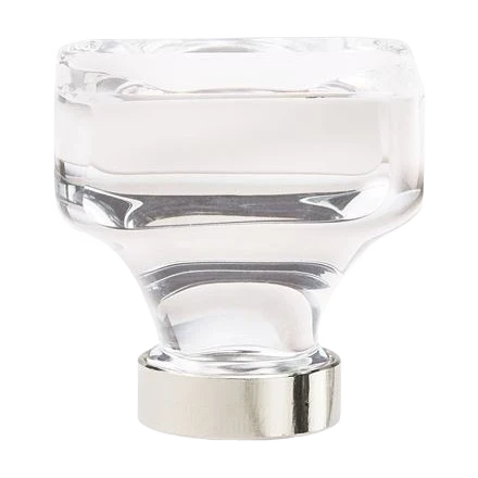 Flexible Amerock Glacio Clear Polished Nickel Square Knob 1-3 8 in. Expertly Made