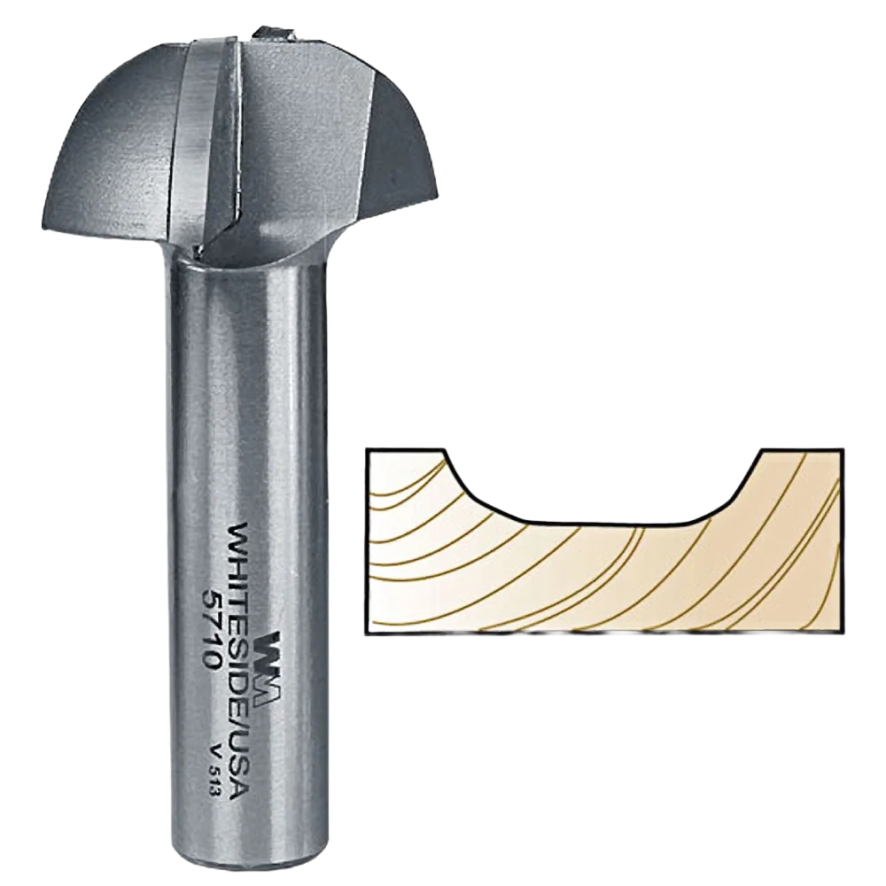Exclusive Whiteside Cove Panel Profile Bit for MDF Doors 1 2 in. SH x 1-1 2 in. LD Recyclable