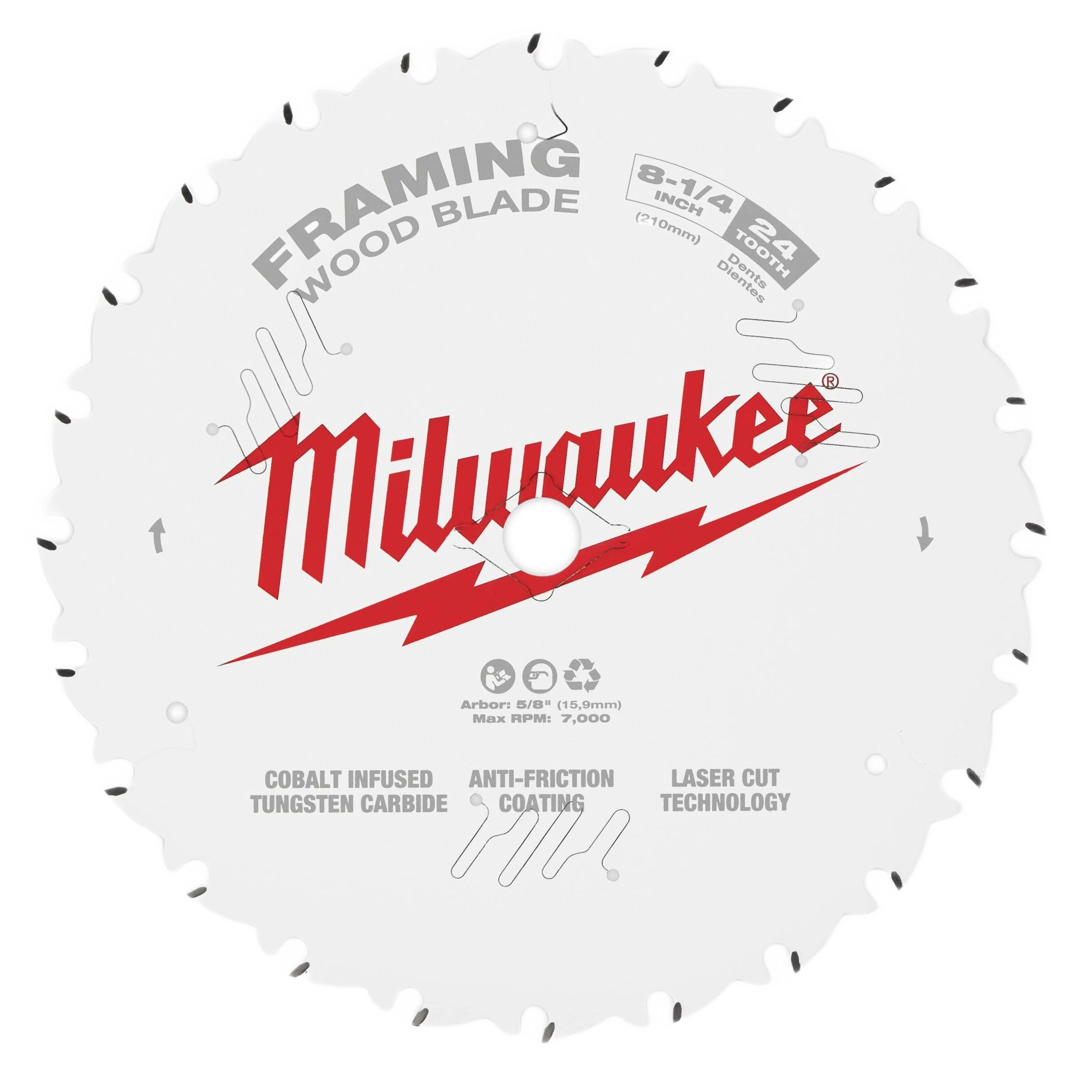Comfortable Milwaukee 8-1 4 24T Wood Cutting Framing Circular Saw Blade Carefully Designed