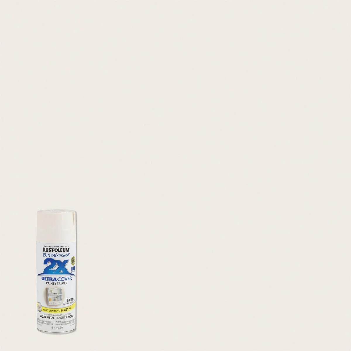 Sophisticated Rust-Oleum Painters’ Touch 2X Blossom White Satin Spray Paint Primer 12 oz. Breathable
