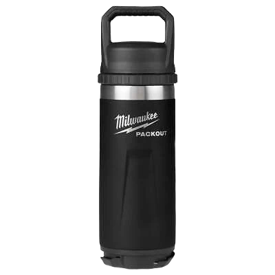 Organic Milwaukee PACKOUT™ 18oz Insulated Bottle with Chug Lid Black Premium Material