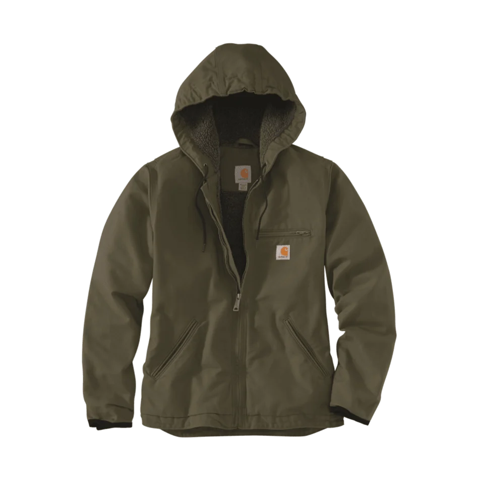 Easy-to-Use Carhartt Women’s Sherpa Lined Loose Fit Washed Duck Jacket Natural