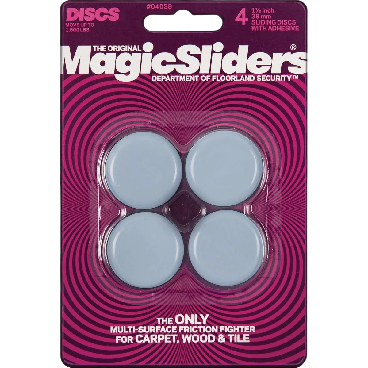 Soft Sliders 1-1 2 In. Round Self Adhesive Furniture Glide 4-Pack Top-Quality