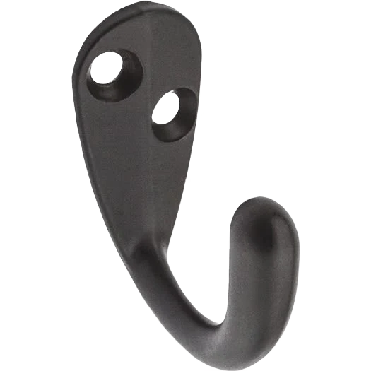 Secure National Hardware Oil Rubbed Bronze Single Clothes Hook 2-Pack Original Design