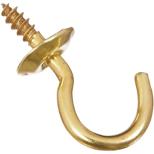 Superior National Hardware 5 8 Solid Brass Series Cup Hook 5 Count Elegant