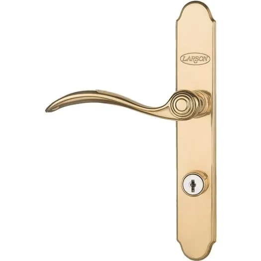 Convenient Larson QuickFit Brass Die-Cast Metal Locking Storm Door Curved Leverset Versatile