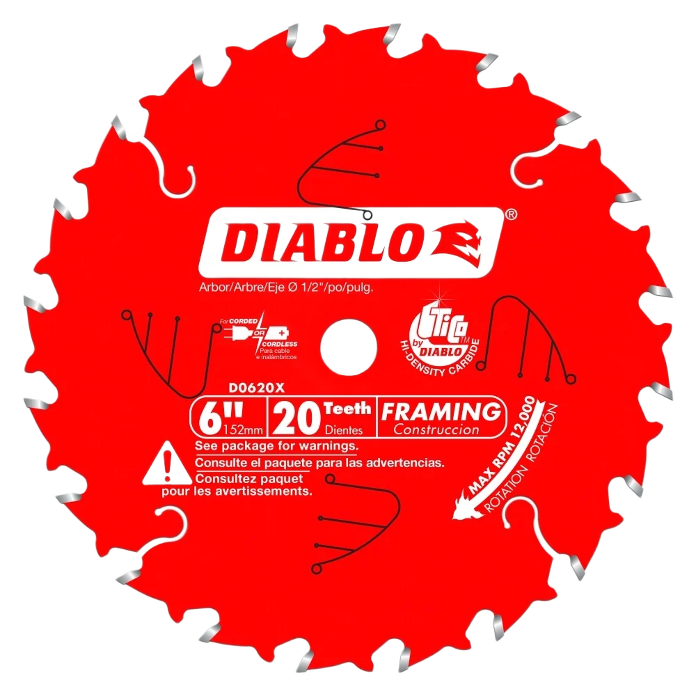 Fine Crafted Diablo 6 INCH X 20 TOOTH FRAMING SAW BLADE FOR PORT-CABLE SAW BOSS Trusted